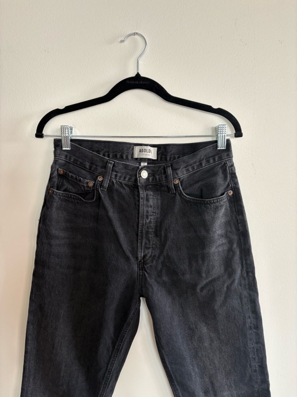 Agolde Washed Black Straight Lana Jeans - Picture 3 of 5